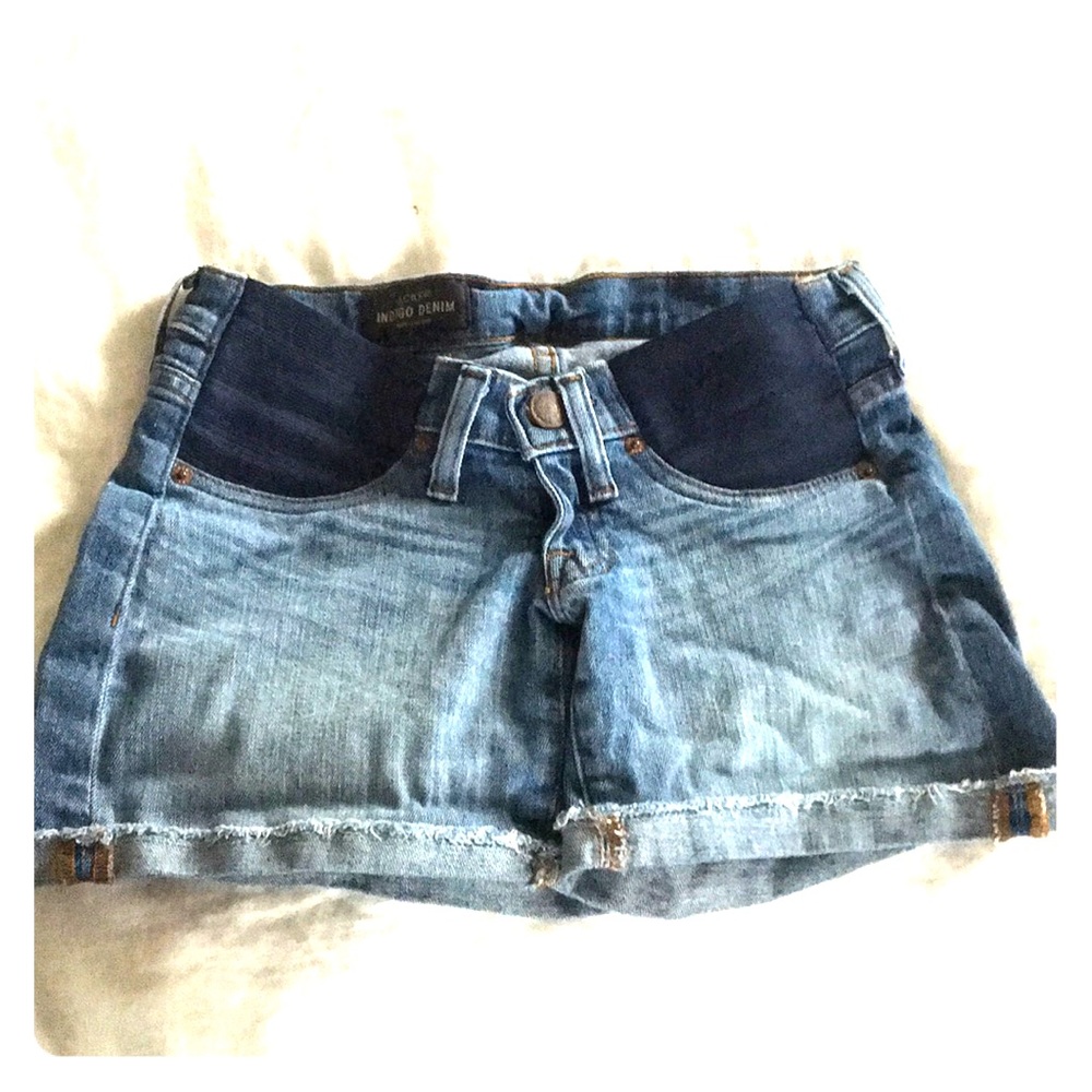 Jcrew Maternity Inset Panel Denim Shorts
